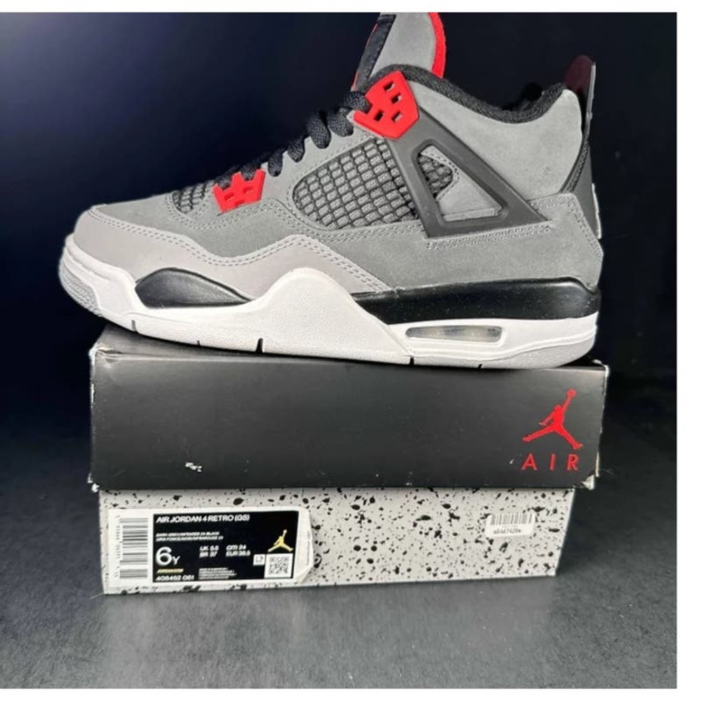Jordan Kids' Grey and Red Sneakers